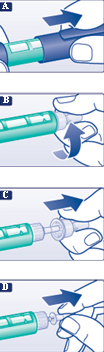 Проверьте название и цвет этикетки, чтобы удостовериться, что в шприц-ручке содержится необходимый тип инсулина