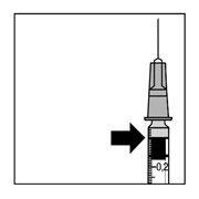 Старанно витиснути повітря зі шприца і відрегулювати дозу на рівні 0,05 мл. Шприц готовий для проведення ін’єкції.