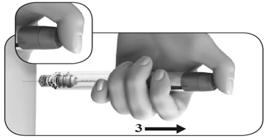 Нажмите на ручку дозатора до упора и удерживайте ее в таком состоянии до введения инъекции полностью.