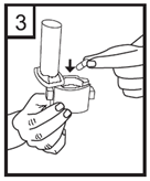   Поместить капсулу в камеру в основе ингалятора.  Важно вынимать капсулу из блистерной упаковки только непосредственно перед применением.