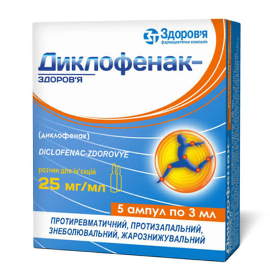 Диклофенак-Здоровье раствор 25 мг/мл