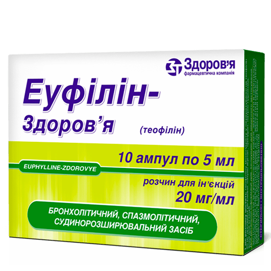 Эуфиллин-Здоровье раствор 5 мл