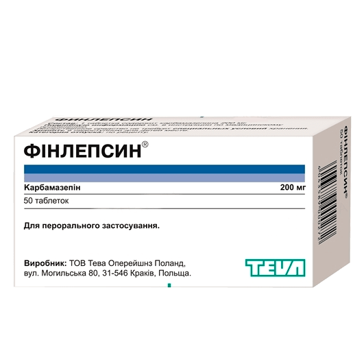 Фінлепсин таблетки 200 мг