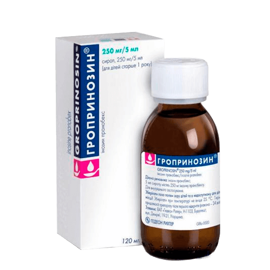 Гропринозин-Рихтер сироп 250 мг/5 мл