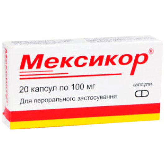 Мексикор 100 мг, 20 капсул