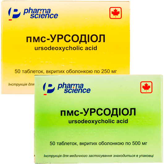 пмс-УРСОДІОЛ таблетки 250 мг, 500 мг