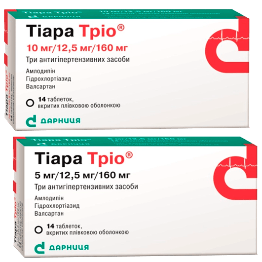 Тиара Трио таблетки 10 мг/12,5 мг/160 мг